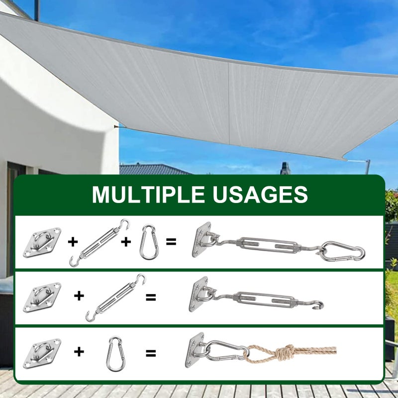 yofit Shade Sail Hardware Kit 5 inch for Triangle Rectangle Sun Shade Sail Installation, 304 Grade Stainless for Garden Outdoors, 80 Pcs - Image 4